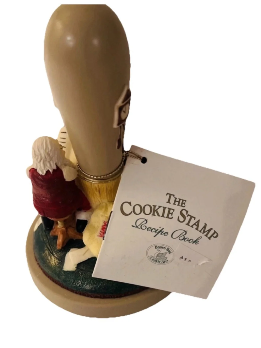 NWT Brown Bag Cookie Art Stamp Mold Santa Checking It Twice VTG Christmas 1998